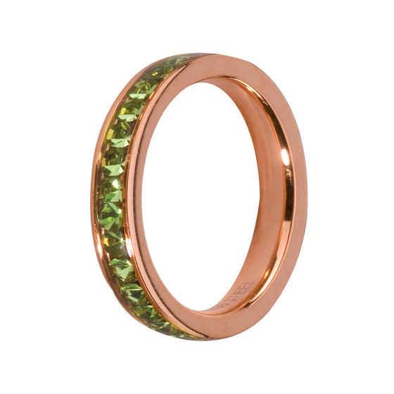 MelanO peridot/rose gold lined jewel ring - Ellimonelli