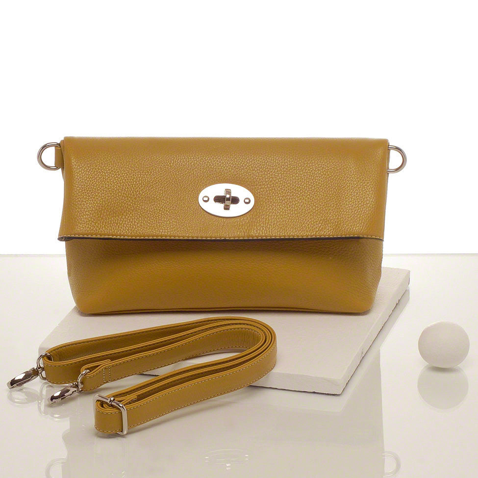 Kris-ana mustard hand or shoulder clutch complete with tote 