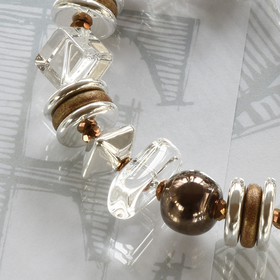 Mimi semi-precious crystal bracelet - bronze/silver highlights by Elli
