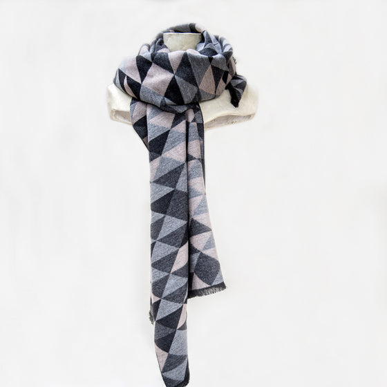Tutti grey/charcoal/taupe geometric wrap - Ellimonelli